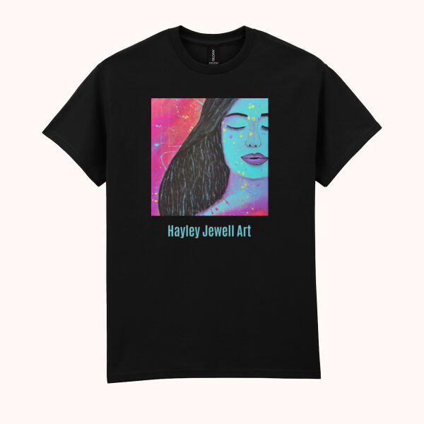 Abstract Graphic T-shirt with Colourful Face Design Thumbnail